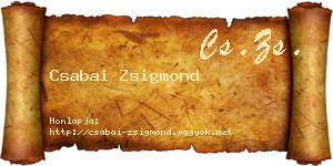 Csabai Zsigmond névjegykártya